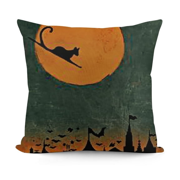 SHANXI Halloween Night Pillow Covers Quote Pumpkin Witch Ghost Throw Pillow Covers Home Decor Cushion Pillowcases 22x22in