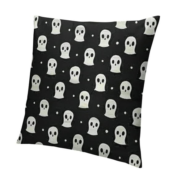 SHANXI Halloween Pillow Covers Ghost Polka Dots Decoration Throw Pillow Covers Holiday Farmhouse Halloween Pillow Case Decor for Couch Home Sofa Outdoor - Black 22x22in