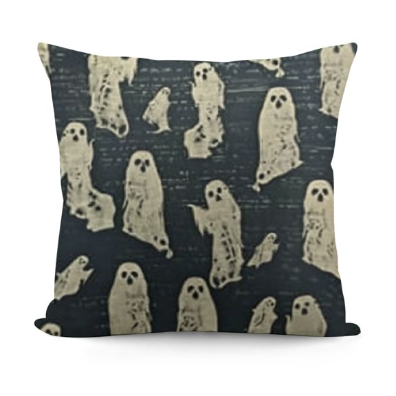 SHANXI  Halloween Throw Pillow Covers Cute Little Funny Ghost Dancing Night Sky Spooky Halloween Party Throw Pillow Cases for Home Decor Halloween Thanksgiving Cushion Cover 24x24in
