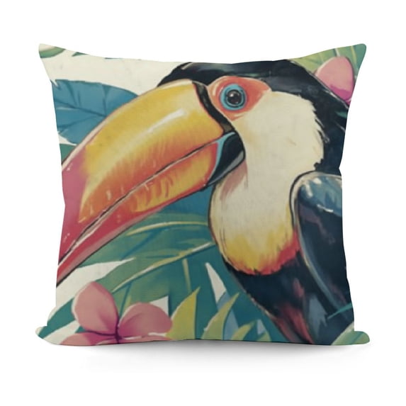 SHANXI Hello Summer Vibes Decorative Throw Pillow Covers, Palm Leaves Cushion Case Decor, Hibiscus Flower Seasonal Home Decoration 20x20in