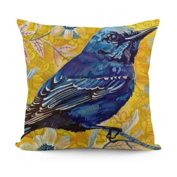 SHANXI Home Throw Pillow Covers Stood on The Old Newspaper Pillow Cover Cute Animal with Yellow Flower Background Pillow Case Cushion Cover 20x20in