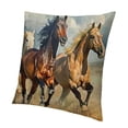 thumbnail image 1 of SHANXI Horse Pillows Decorative Throw Pillow Cover Case Run in The Wild Wind Sand 24x24in, 1 of 5