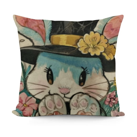 SHANXI Hunting Squad Decorative Bless This Nest Cartoon Ears Cushion Case Decor, Eucalyptus Leaves Stripes Home Decoration for Sofa Couch 24x24in