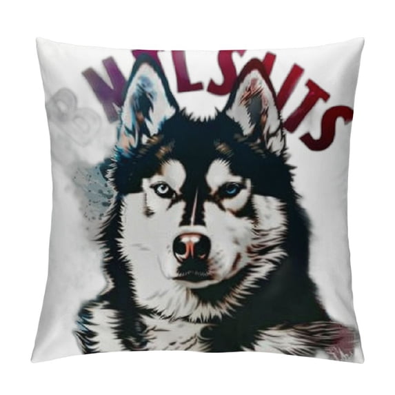 SHANXI Husky Dog Pillow Covers Husky Gifts for Husky Lovers, Husky Dog Pillow Cases, Husky Dog Lover Owner Gifts for Women, The Husky Sits Here Dog Pillows Decorative Throw Pillows Cover 12x12in