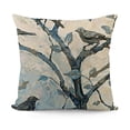thumbnail image 1 of SHANXI Ink Painting Blue Grey Birds Decorative Throw Pillow Cover Case Home Living Room Bed Sofa Car Linen Square 24x24in, 1 of 5