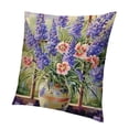 thumbnail image 1 of SHANXI Lavender Cottage Vase Farmhouse Leaves Flower Wooden Rustic Artistic Purple Yellow Velvet Comfortable Washable Couch Bedroom Playroom 24x24in, 1 of 5