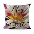 thumbnail image 1 of SHANXI Lifestyle Throw Pillow Cushion Cover, in Full of Words with Floral Violets Print, Decorative Square Accent Pillow Case, Purple and Yellow 18x18in, 1 of 5