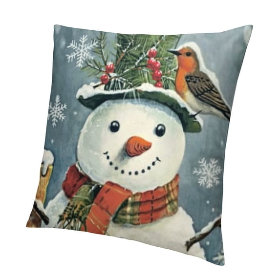 SHANXI Merry Christmas Decorative Pillow Covers with Throw Pillow Case for Home Sofa Bed Cushion Cover Super Soft 22x22in