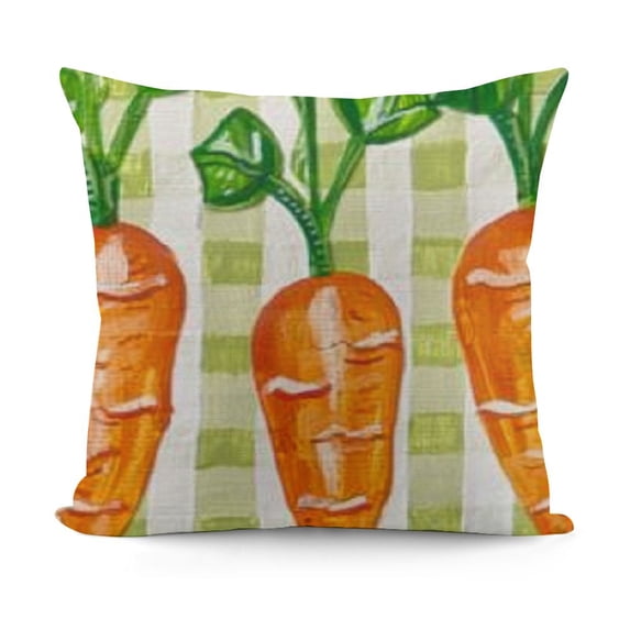 SHANXI Pillow Cover Five Watercolor Carrots Decorations Holiday Farmhouse Spring Pillow Case Decor for Home Sofa Couch 12x12in
