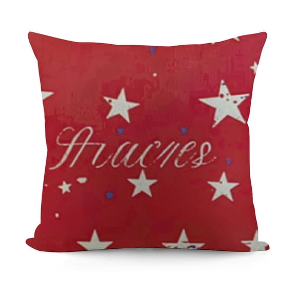 SHANXI Pillow Covers American Flag Throw Pillows Linen Outdoor Decorative Cushion Case 12x12in