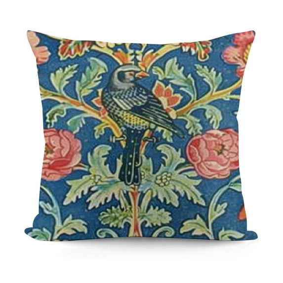 SHANXI Pillow Covers , Colorful Red Flower Throw Pillow Covers Vintage Art Floral Pillowcase Decor for Couch Sofa Outdoor - Blue 18x18in