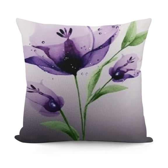 SHANXI Pillowcases Interlaced Purple Petals Flower Floral Art Design Pillow Case Decorative Throw Pillow Cover for Home Sofa Office 12x12in