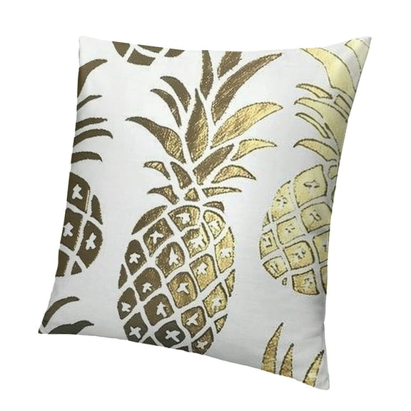 SHANXI Pineapple Throw Pillow Cover for Couch Sofa Bed, Boho Exotic Style Decorative Pillows Cushion Cover,Fresh Pineapple Pattern Gold Yellow White Pillow 12x12in