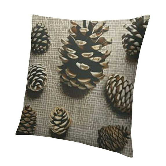 SHANXI Pinecones Pillow Cases Cute Pine Cone Evergreen Coniferous Natural Plant Brown Throw Pillow Cover 18x18in