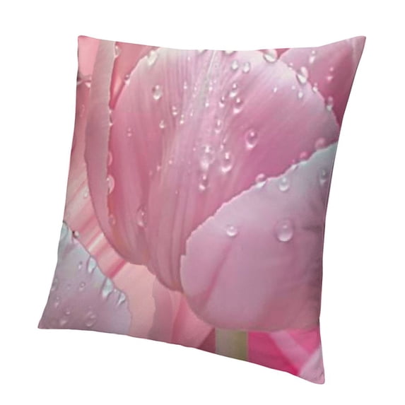 SHANXI Pink Pillow Cover Jungle Flowers Cushion Cover for Kids Teens Girls Spring Rustic Garden Decorative Pillow Cover for Dining Table 12x12in