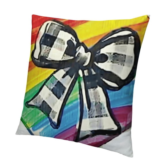 SHANXI Progress Pride Watercolor Rainbow Stripes LGBTQ Throw Pillow Covers,Truck Heart Community Transgender Bisexual Cushion Case for Sofa Couch 12x12in