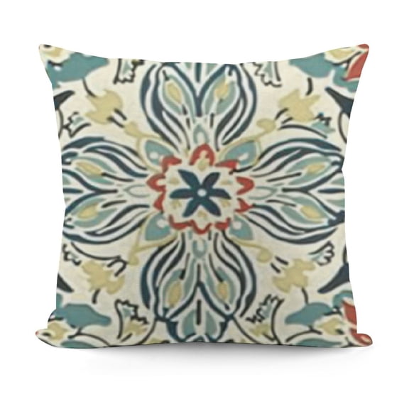 SHANXI Protea Pattern in Deep Teal, Cream, Sage Green & Yellow Ochre Velvet Throw Pillow Covers Sofa Pillowcase Car Square Throw Pillowcases Home Decoration 12x12in