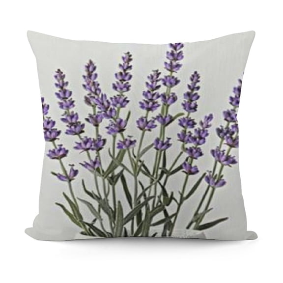 SHANXI Purple Lavender Flowers Pillowcases Floral Vector Illustration Art Painting Pillow Case Decorative Throw Pillow Cover for Home Sofa Office 22x22in