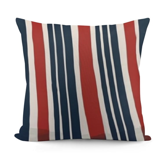 SHANXI Red Blue Stripes Decorative Pillow Cases Independence Memorial DayThrow Pillows for Sofa Couch Porch Outdoor 22x22in