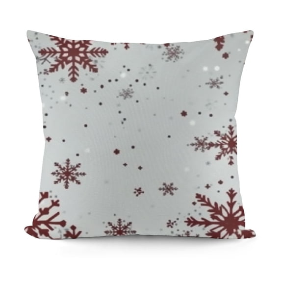 SHANXI Red White flakes Christmas Pillow Covers Decoration Print Decorative Pillows Decor for Sofa 18x18in