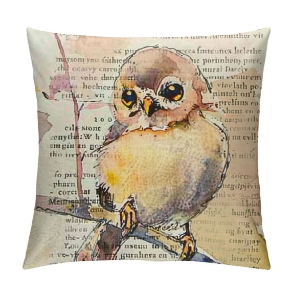 SHANXI Retro Words with Inspirational Quote Throw Pillow Covers Art Cute Animal Series Pattern Cushion Cover Home Decor 12x12in