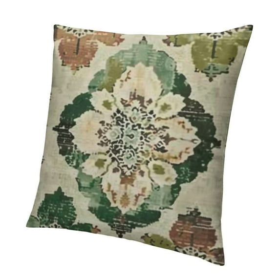 SHANXI Sage Green Carpet Throw Pillow Covers Decoration Outdoor Rug Pattern Decorative Pillowcase Linen Cushion Cover for Sofa Couch 18x18in