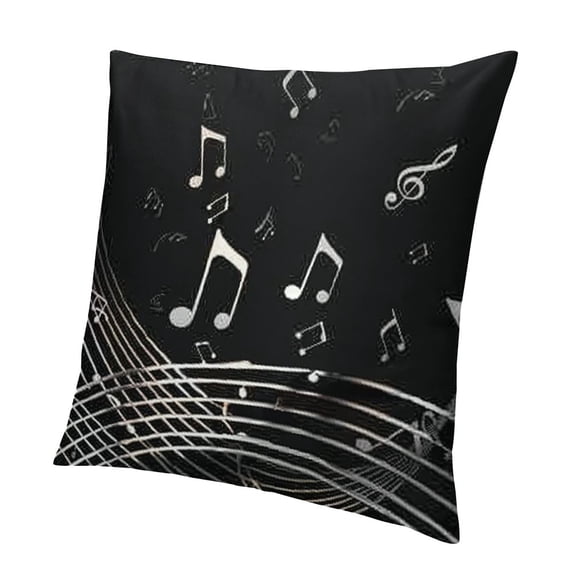 SHANXI Soft Music Themed Pillow Cases Cushion Covers For Living Room Bedroom Black White Style Decorative Throw Pillowcases for Sofa Couch Chair 20x20in