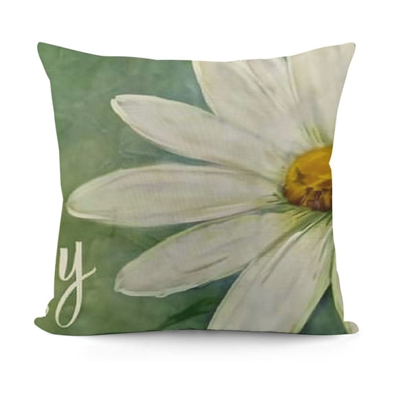 SHANXI Spring Pillow Cover Daisy Bloom Decorations Farmhouse Seasonal Pillow Case Decor for Sofa Couch 24x24in