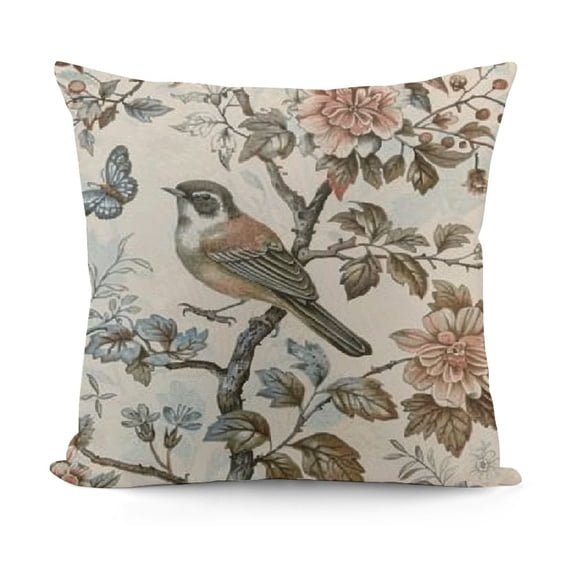 SHANXI Spring Pillow Covers for Decor Throw Pillows Brown and White Plant Outdoor Decorative Cushion Cases for Couch Bed Decorations 22x22in