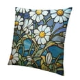 thumbnail image 1 of SHANXI Spring Throw Pillow Covers Square Abstract Floral Bohemian Graphic Plant Artistic Leaves Blue Green White Velvet Comfortable Decorative 18x18in, 1 of 5