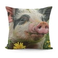 thumbnail image 1 of SHANXI Square Throw Pillow Covers Cute Piggy in Yellow Flower Field Pillow Cases Decorative 24x24in, 1 of 5