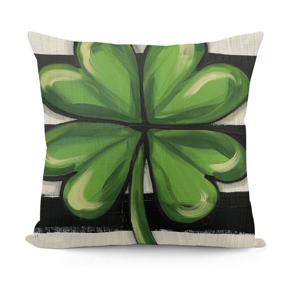SHANXI St.Patrick's Day Pillow Covers,Striped Decorations Holiday Spring Decorative Pillow Case Decor for Sofa Couch White