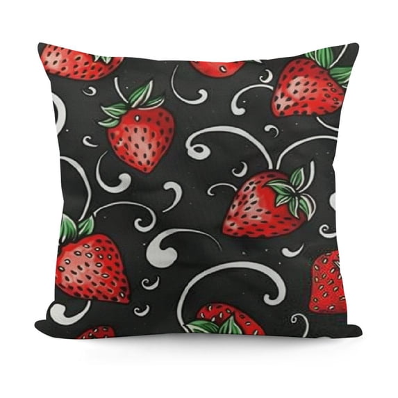 SHANXI Strawberry Throw Pillow Covers for Couch Sofa Bed, Kawaii Strawber Decorative Pillows Cushion Covers, Cute Summer Fruit Pillow Inserts Not Included, 18x18in