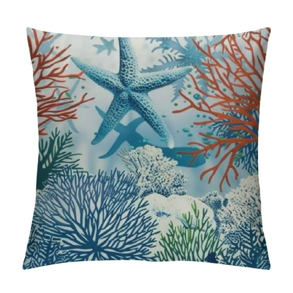 SHANXI Summer Outdoor Pillow Covers Aqua Teal Throw Pillows Themed Decorative Cushion Cases for Couch Decorations 22x22in
