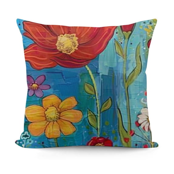 SHANXI Summer Pillow Covers ,Outdoor Flower Pillow Case, Cushion Case Garden Cushion Covers for Holiday Home Seasonal Party Summer Decoration, 12x12in