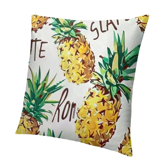 SHANXI Summer White Fruits Green Fruit Pillow Covers Pillowcases Home Decor Bed Couch Sofa Office Living Room Cushion 24x24in