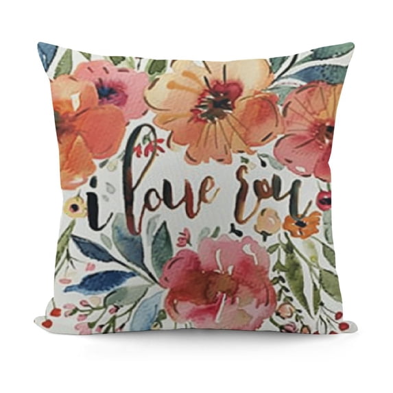 SHANXI Themed Pillowcase Decorations for Home, Rustic with Watercolor Floral Decorative Throw Pillow Cover , Gifts 24x24in