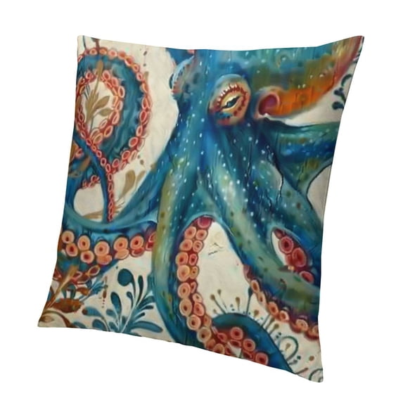 SHANXI Throw Coastal Ocean Decorative Pillow Cases Polyester Linen Cushion Covers for Sofa Couch Bedroom Home Decor 24x24in