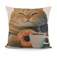 thumbnail image 1 of SHANXI Throw Pillow Case Holds a Cup of and Orange Glazed Linen Square Cushion Cover Standard Pillowcase for Men Women Home Decorative Sofa Armchair Livingroom 24x24in, 1 of 5