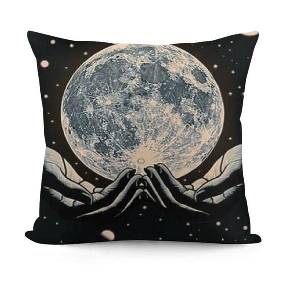 SHANXI Throw Pillow CoveCute Magic Tattoo Full Rays Veil Decor Linen Cushion Cover for Sofa Couch Bed 18x18in