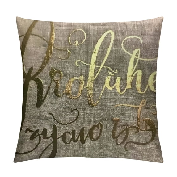 SHANXI Throw Pillow Cover Artistic Font Saying Shiny Pillow Case Decorative Men Women Boy Girl Room for Home Couch Bed 18x18in