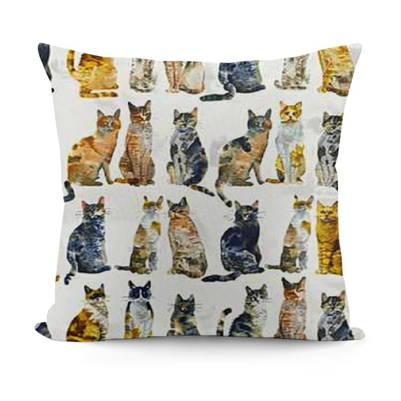 SHANXI Throw Pillow Cover Beautiful Cats Play with Butterfly Home Decor Pillowcase for Sofa 22x22in