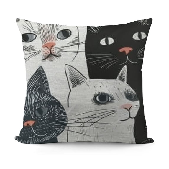 SHANXI Throw Pillow Cover Case Funny Cats Pillow Covers,Soft Decorative Throw Pillow Case for Living Room Bedroom Sofa Couch Cushion Covers 24x24in