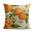 thumbnail image 1 of SHANXI Throw Pillow Cover Yellow Blossom with Orange Fruits and on Light Green Vintage Decorative Pillow Case Home Decor Square Pillowcase 22x22in, 1 of 5