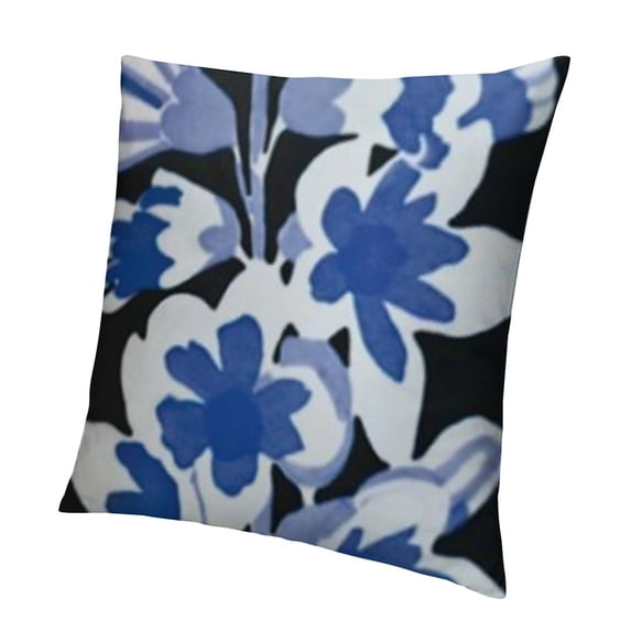 SHANXI Throw Pillow Covers Abstract Pattern Artistic Flower Beautiful Leaves Blue White Velvet Comfortable Decorative Couch 22x22in