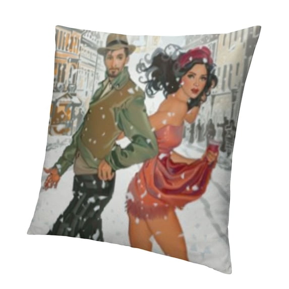 SHANXI Throw Pillow Covers Beautiful Romantic Couple American Afro Art r for Sofa 18x18in