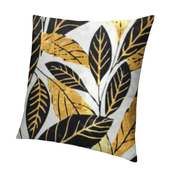 SHANXI Throw Pillow Covers Beautiful Tropical Floral with Palm Leaves Leaf White Black Gold Spring Botanical Summer Art for Couch Living Room 18x18in