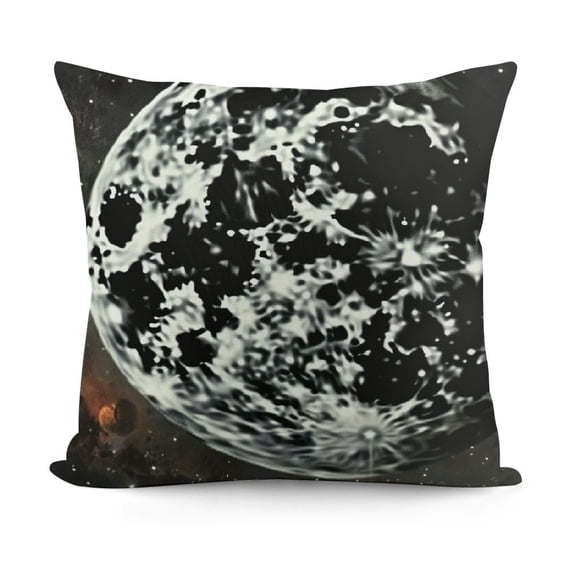 SHANXI Throw Pillow Covers Black Starry Sky Stars Moon Constellation Black and White Design Square Pillowcases for Home Decor Sofa Car Bedroom Pillow Cases 20x20in