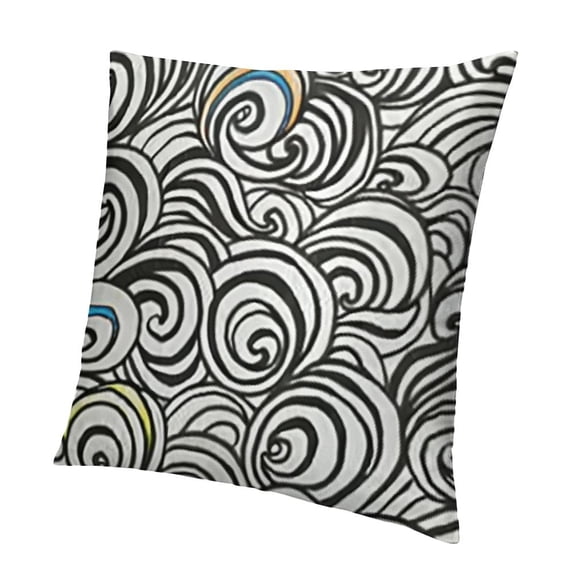 SHANXI Throw Pillow Covers Black and White Print Cushion Cover Soft Pillow Cases for Home Sofa Bed Chair Car Office Decorative 12x12in