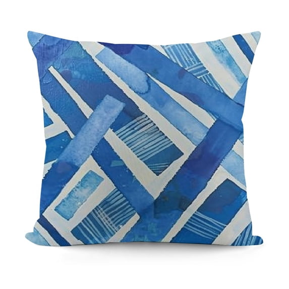 SHANXI Throw Pillow Covers Blue and Red Pattern Print Cushion Cover Soft Pillow Cases for Home Sofa Bed Chair Car Office Decorative 12x12in